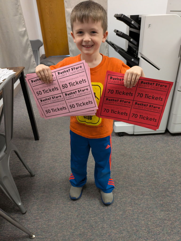 Student with the copies they made