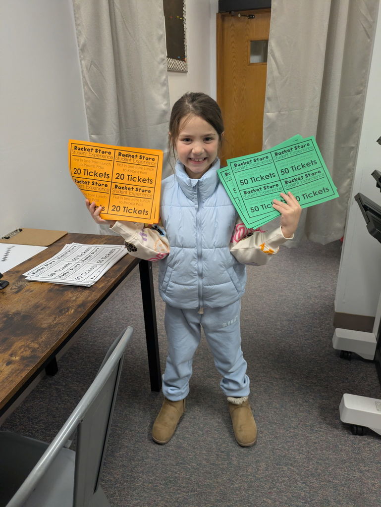 Student with the copies they made