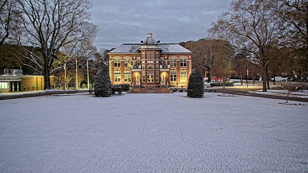 Town Hall covered in snow