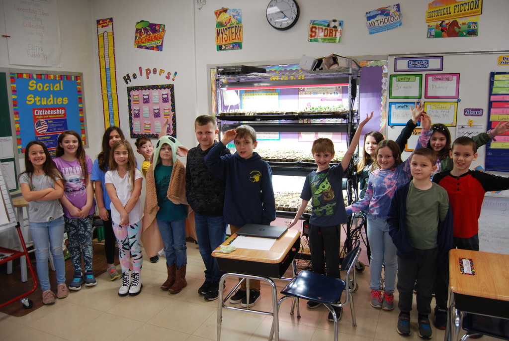 Mrs Hamilton's class hanging out with the seedlings