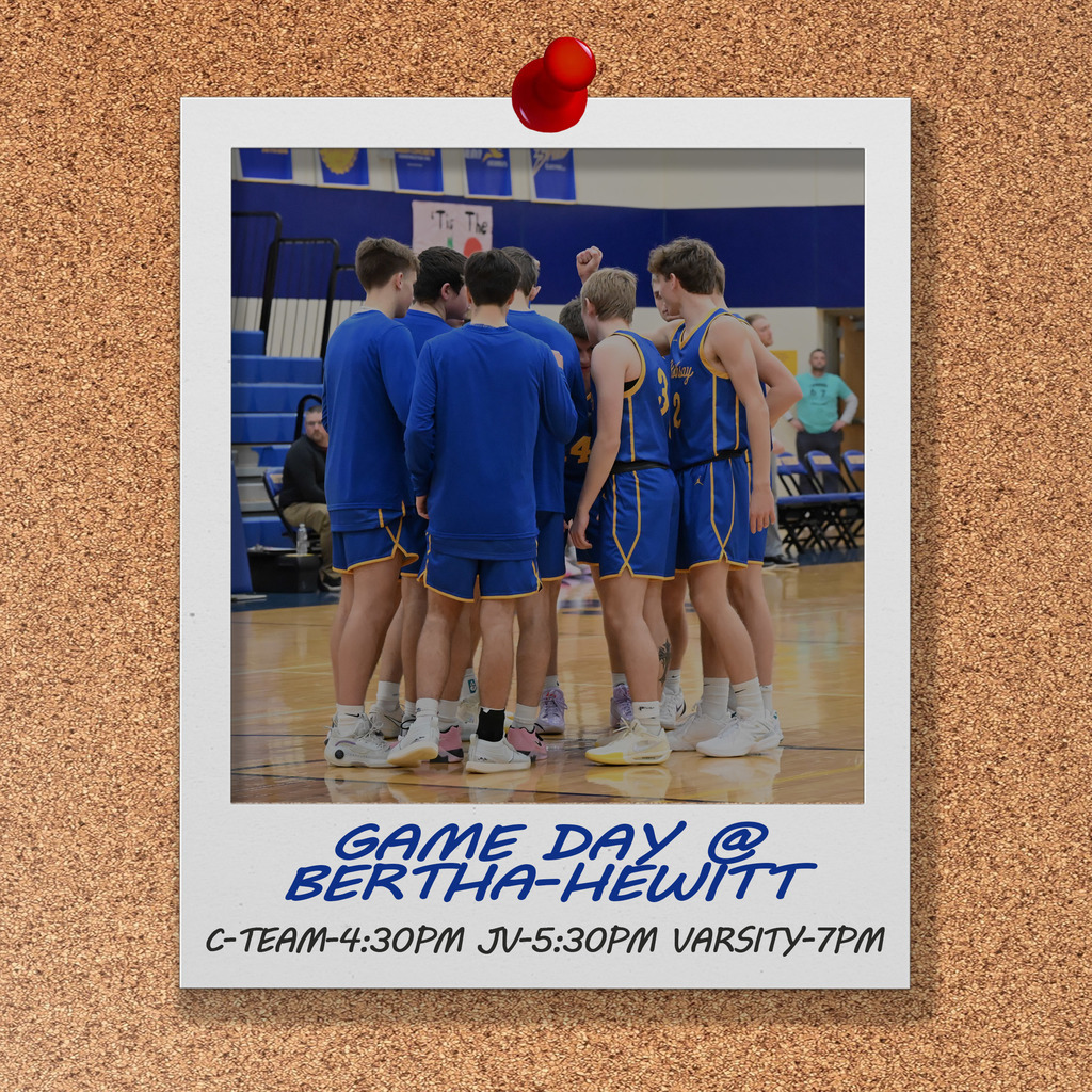 Picture of Varsity with location of the game at Bertha-Hewitt and the times.