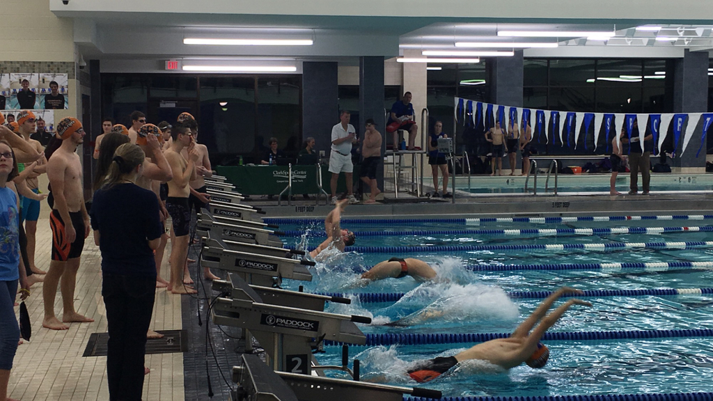 Coop swimmers taking off. 