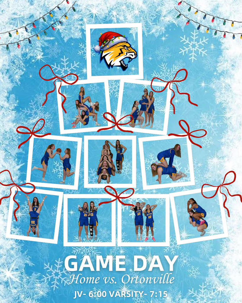 Home vs Ortonville with the girls in boxes like presents. 