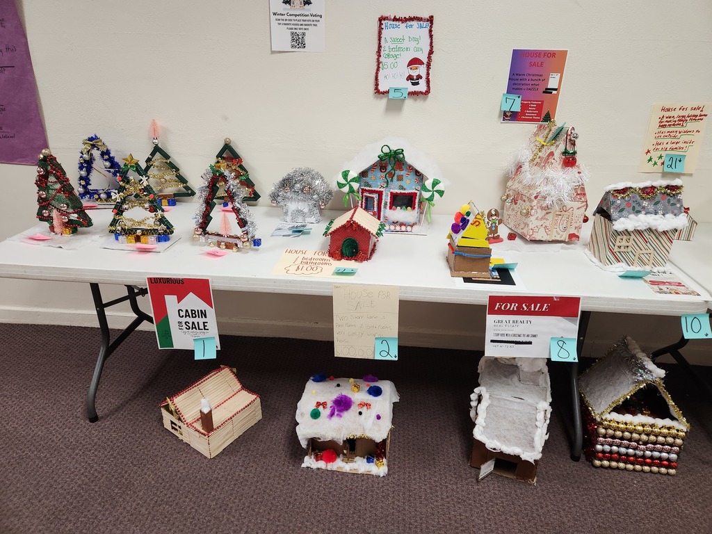 Decorated trees and houses