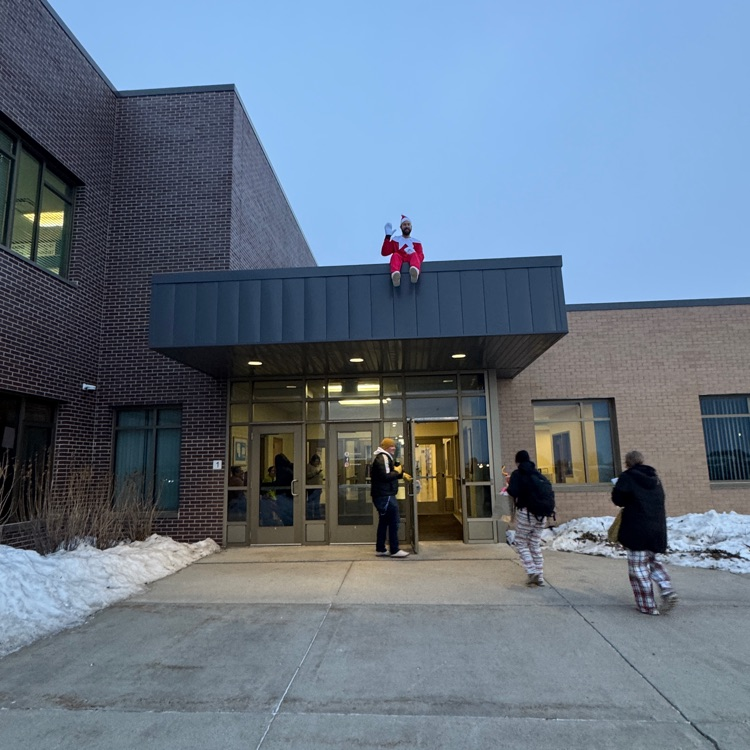 An Elf on the Shelf was spotted this morning at the Rothsay Public School!