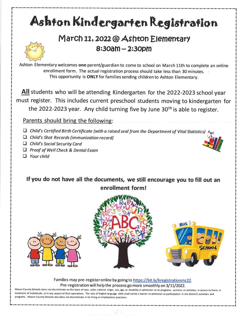 Ashton Kindergarten Registration!