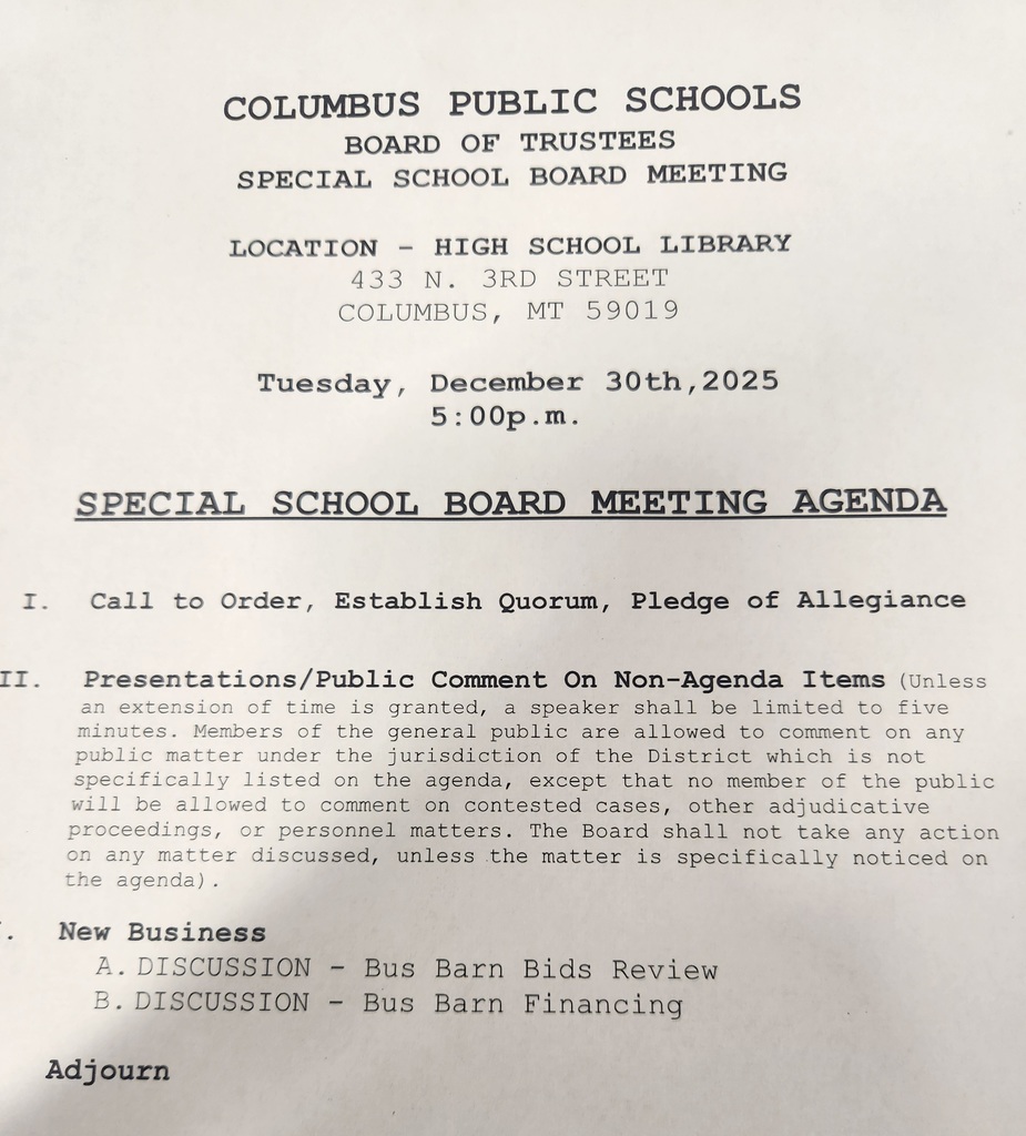 Special Meeting Dec. 30