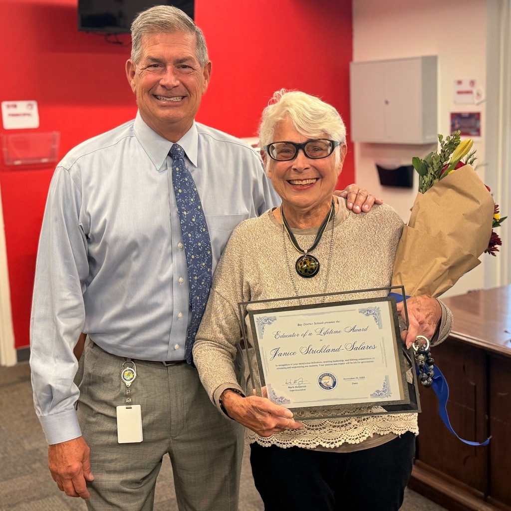 Janice Strickland-Salares with the Superentindent Mark McQueen