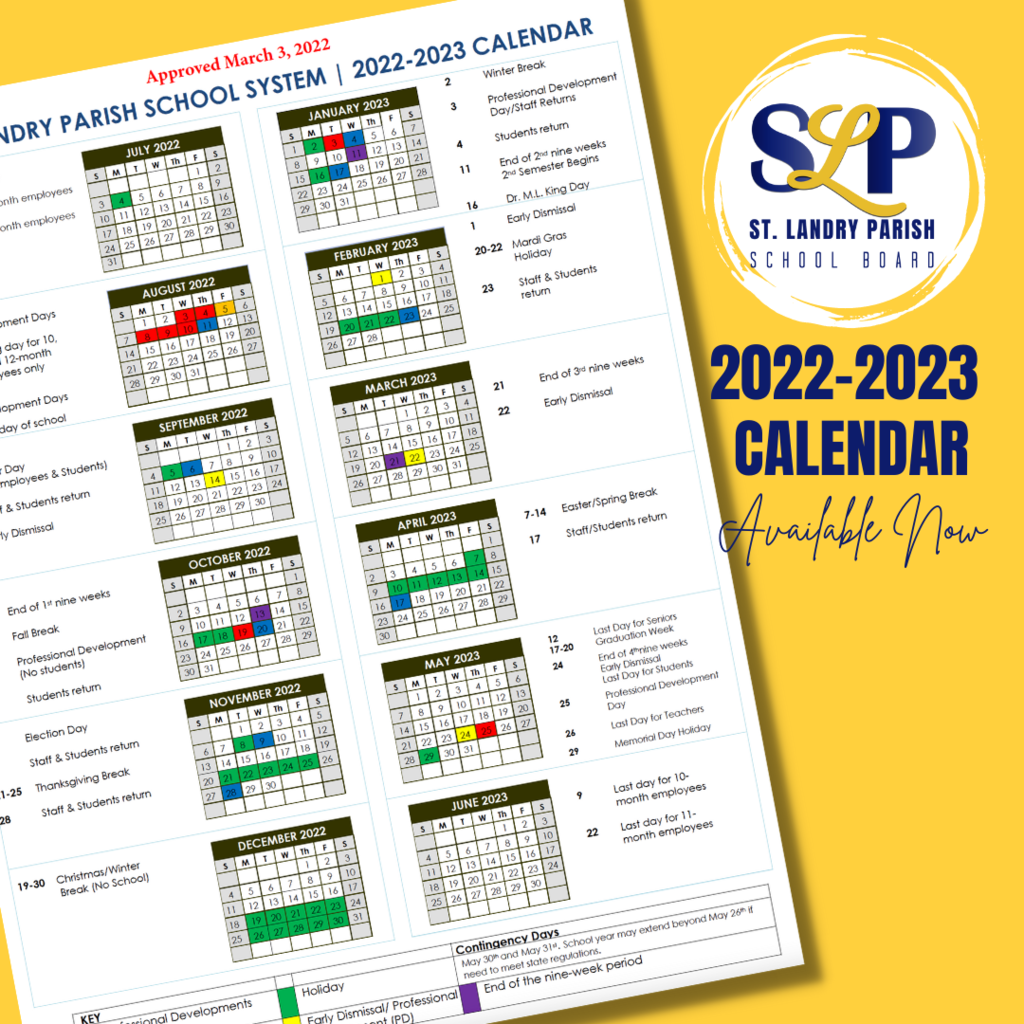 2022 school calendar