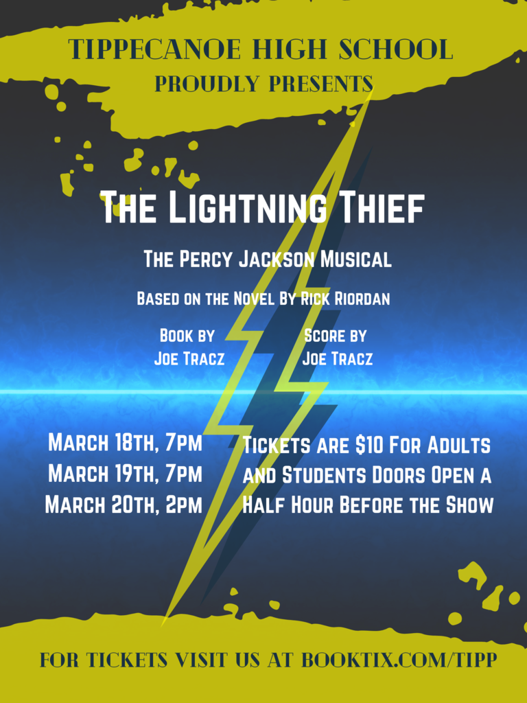 THS poster for The Lightning Thief to be presented by the theatre department