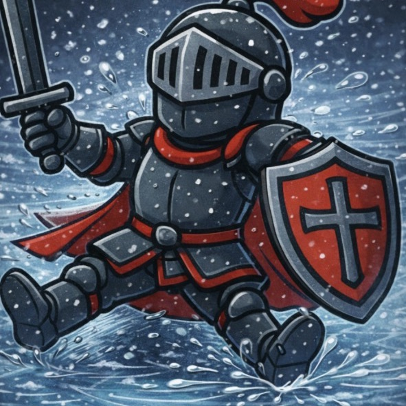 Knight in slippery conditions