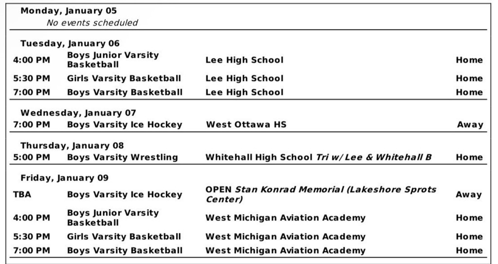 Sports 1/5-1/11