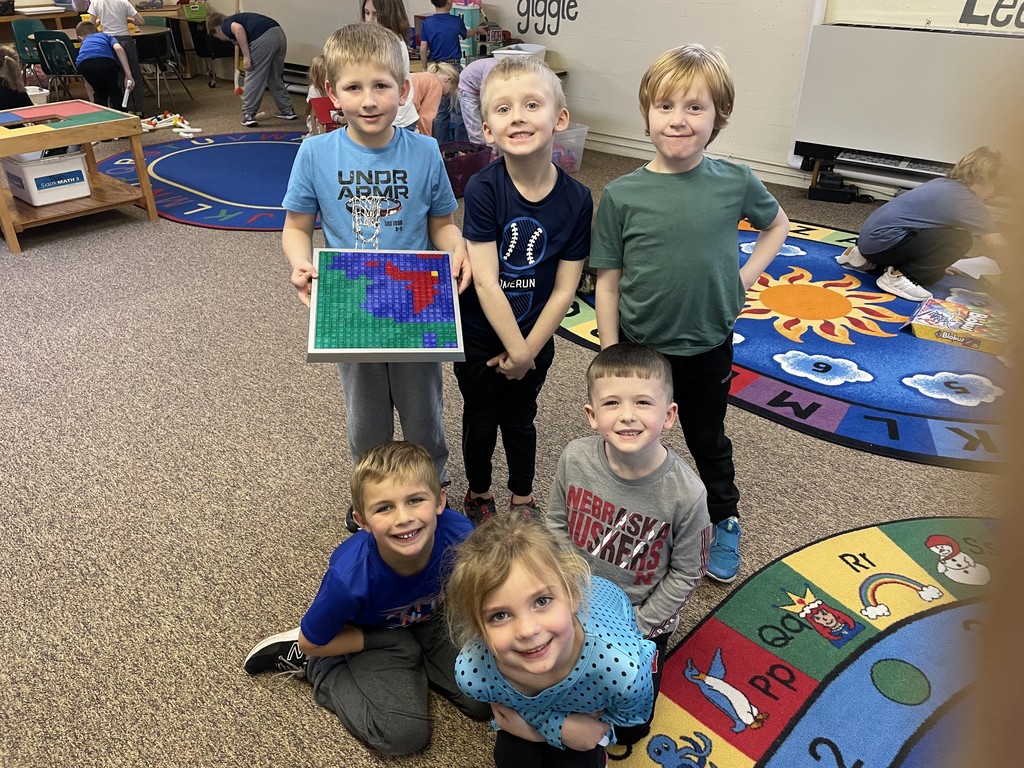 Students playing with colorful item