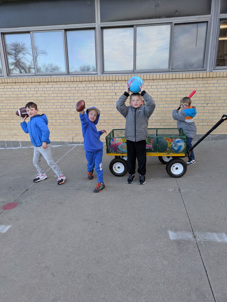 Students outside for their VIP recess