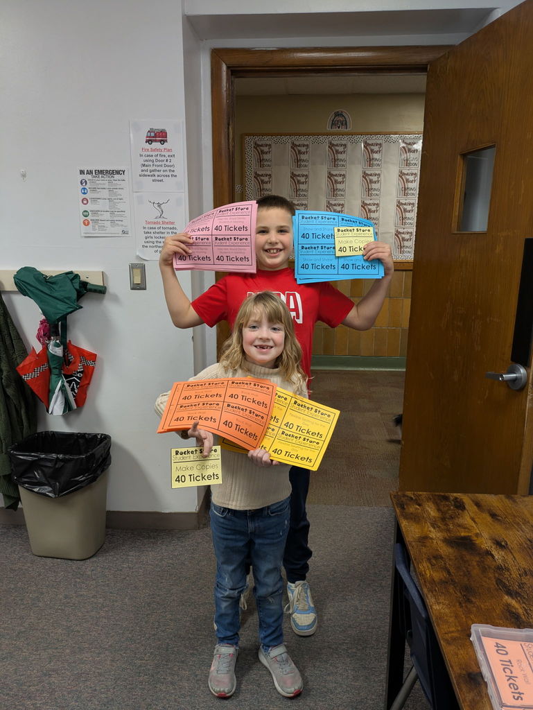 Student with the copies they made