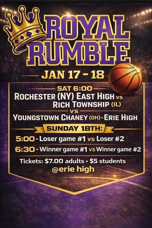 Erie High School flyer for their games.