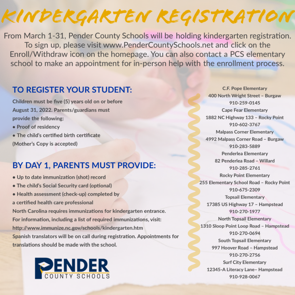 kindergarten registration 2022-23