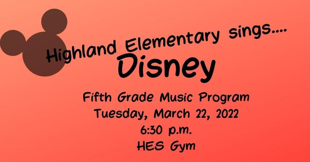 5th grade music program announcement