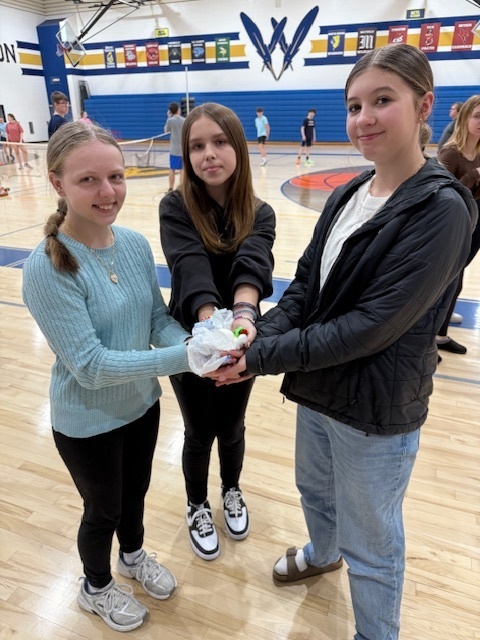 three girls with their safe egg