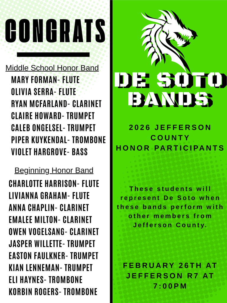 Middle School Band Honors Flyer.