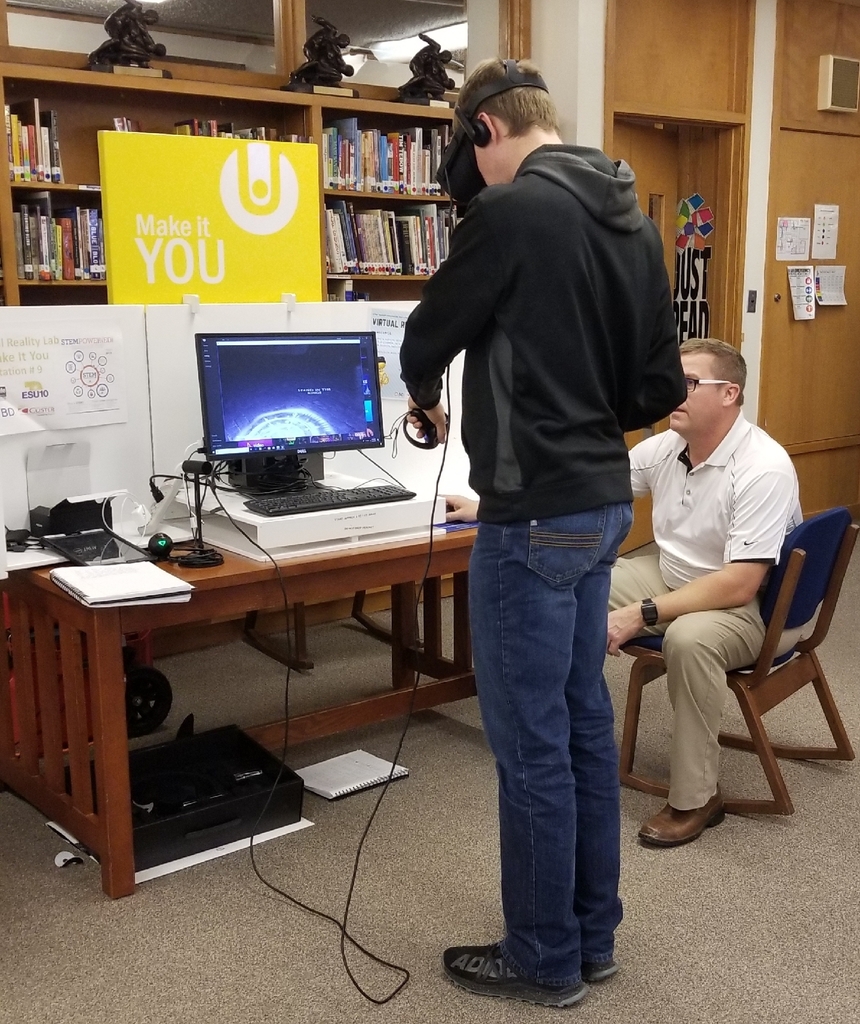 student playing vr game