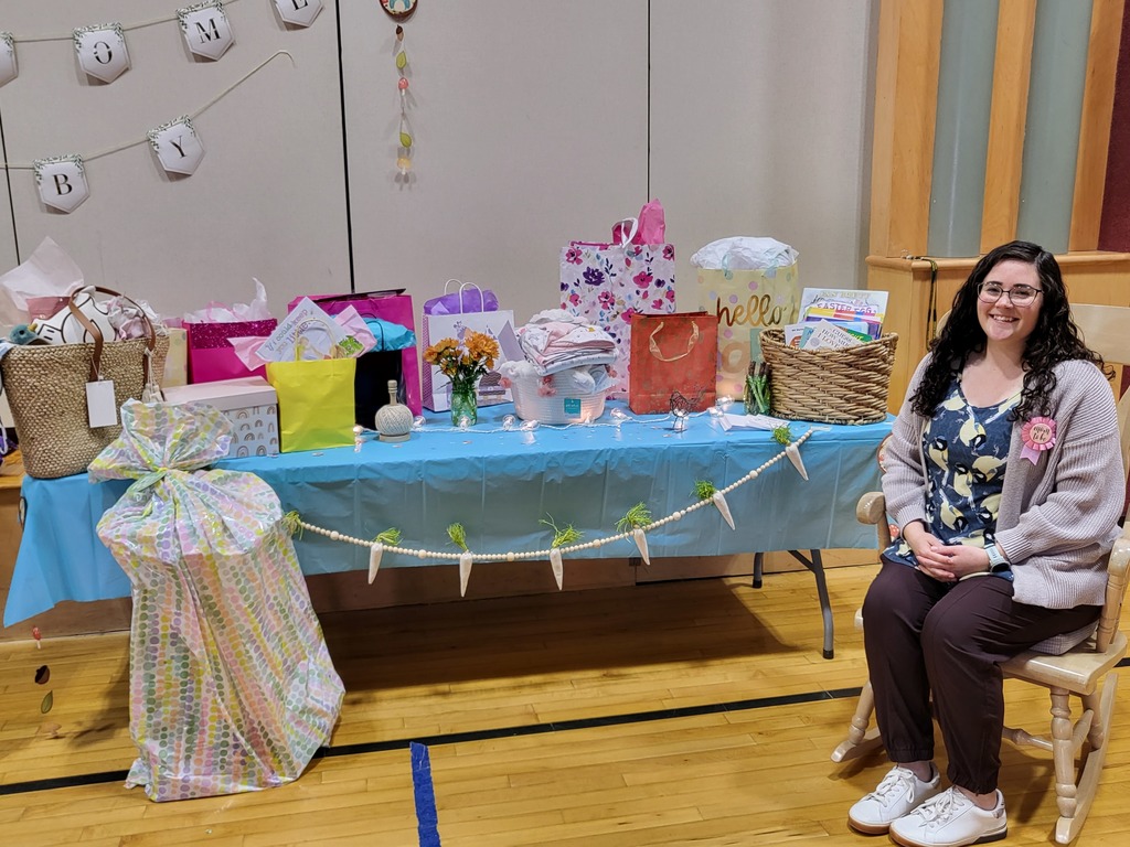 Mrs. H. Benedict at her baby shower.