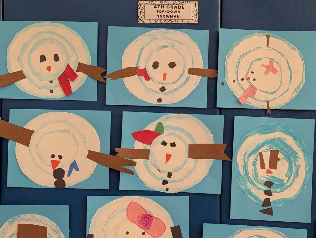 Artwork of snowmen.