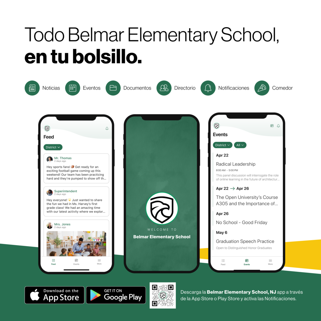 Todo Belmar Elementary School, en tu bolsillo. Imagen promocional.