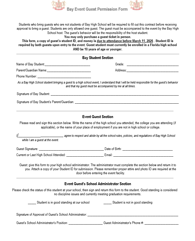 Guest Event Form Prom 2026