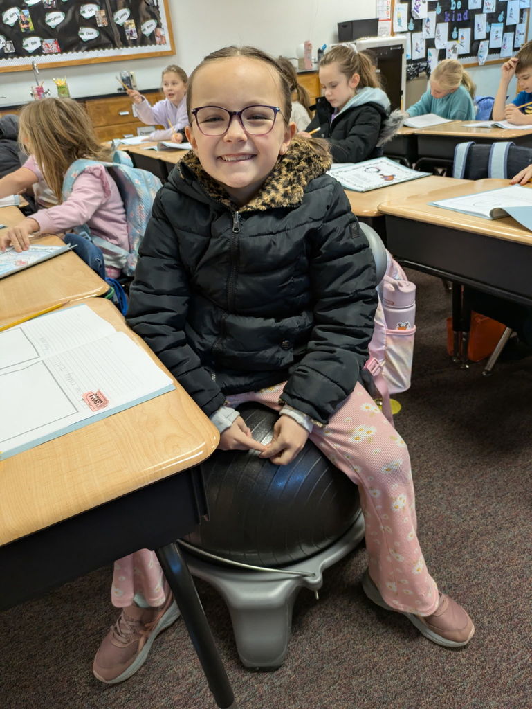 Student with her flexible seating