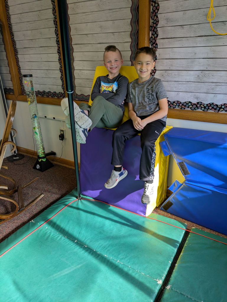 Students enjoying the sensory room