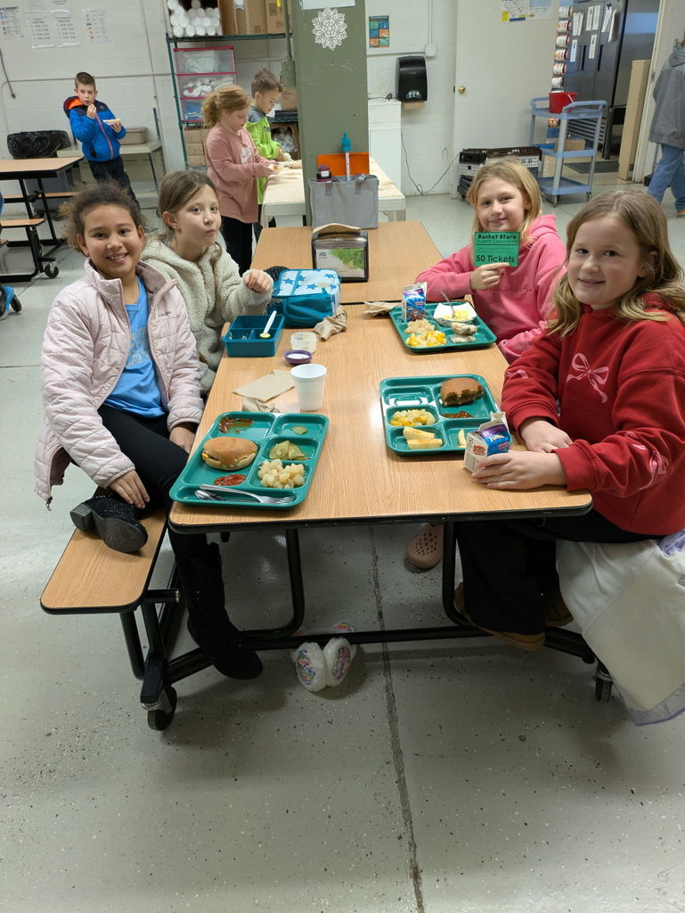 Students with their lunch