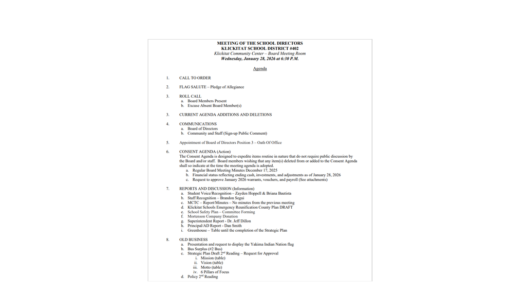 1-28 Board Agenda