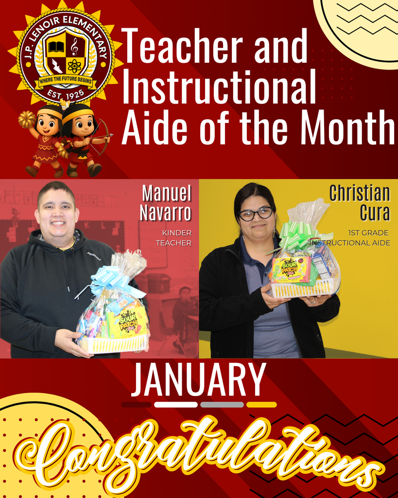 Teacher and TA of the Month of Jan