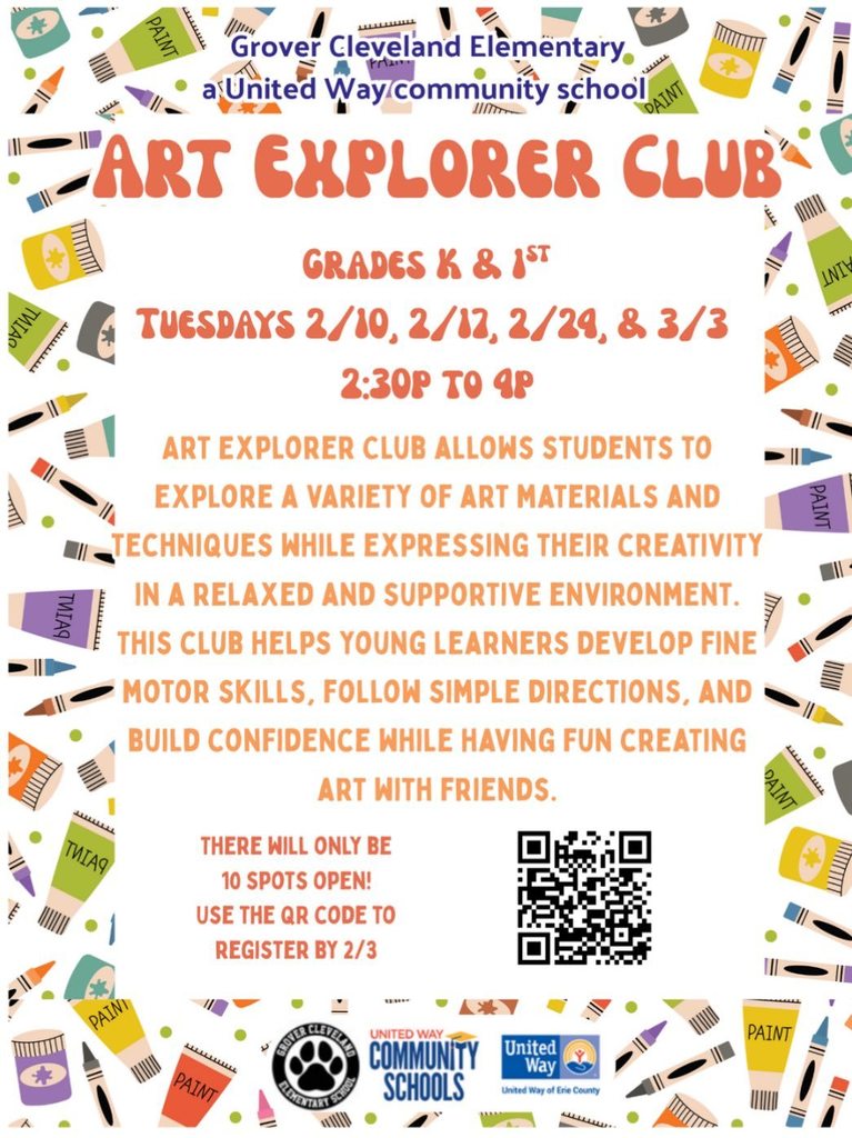 Art Explorer Club Flyer.