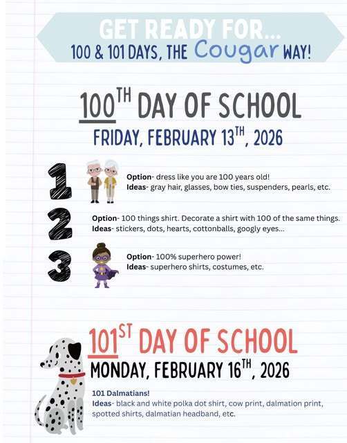 100 Day of School flyer.
