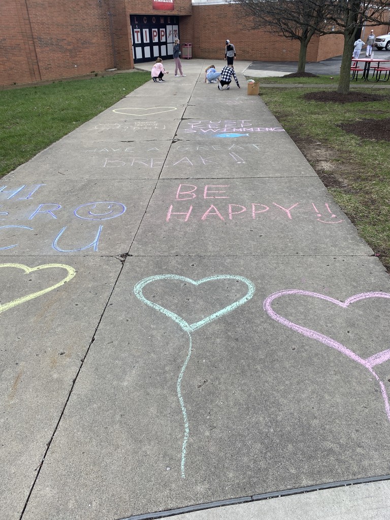 Chalk drawings on the sidewalk at TMSZ