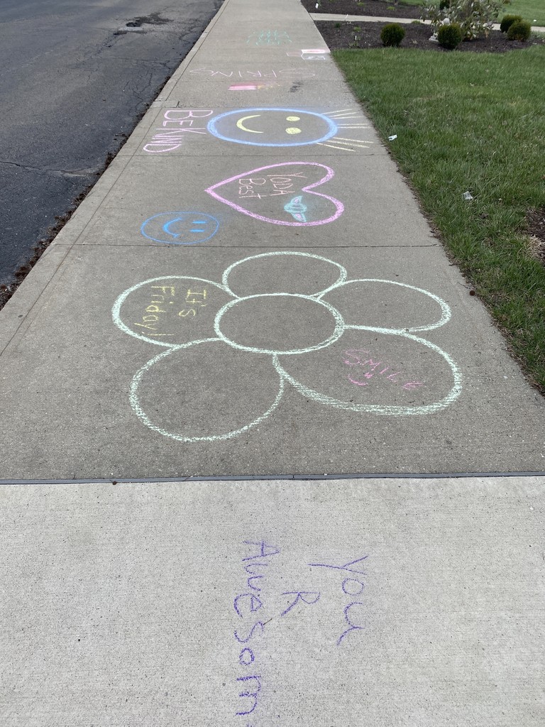 More chalk drawings on TMS sidewalk.