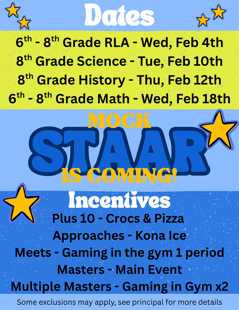 Mock STAAR incentives poster