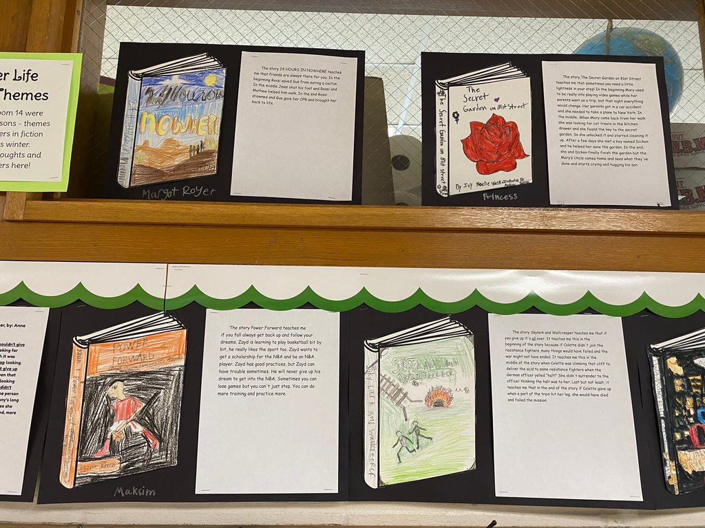  4th grade students at the Hansen School wrote about life lessons and themes found in the fiction books