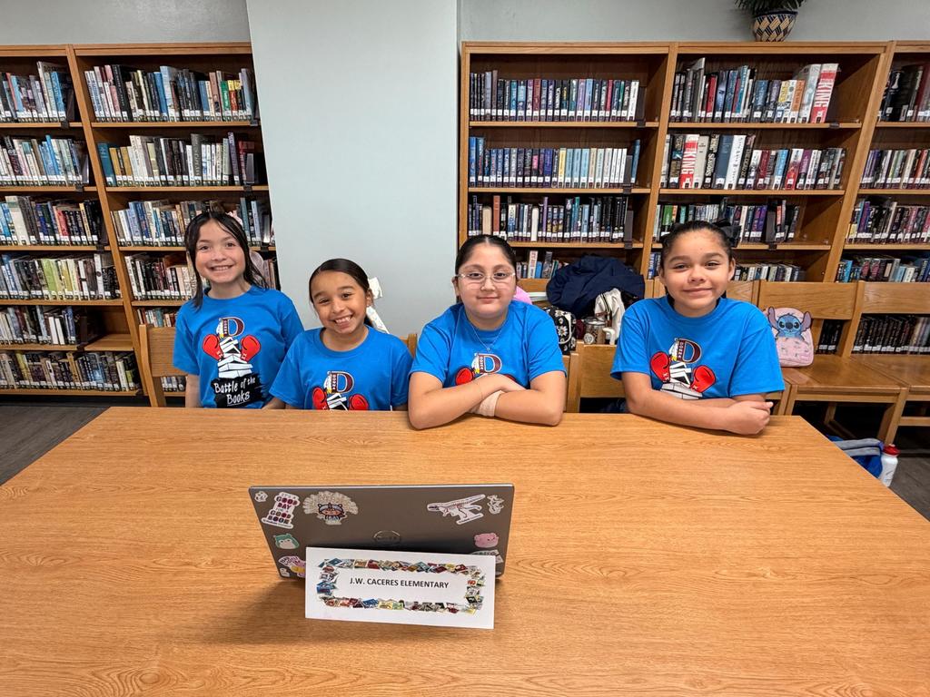 Group of students representing JWC at Battle of the Books.