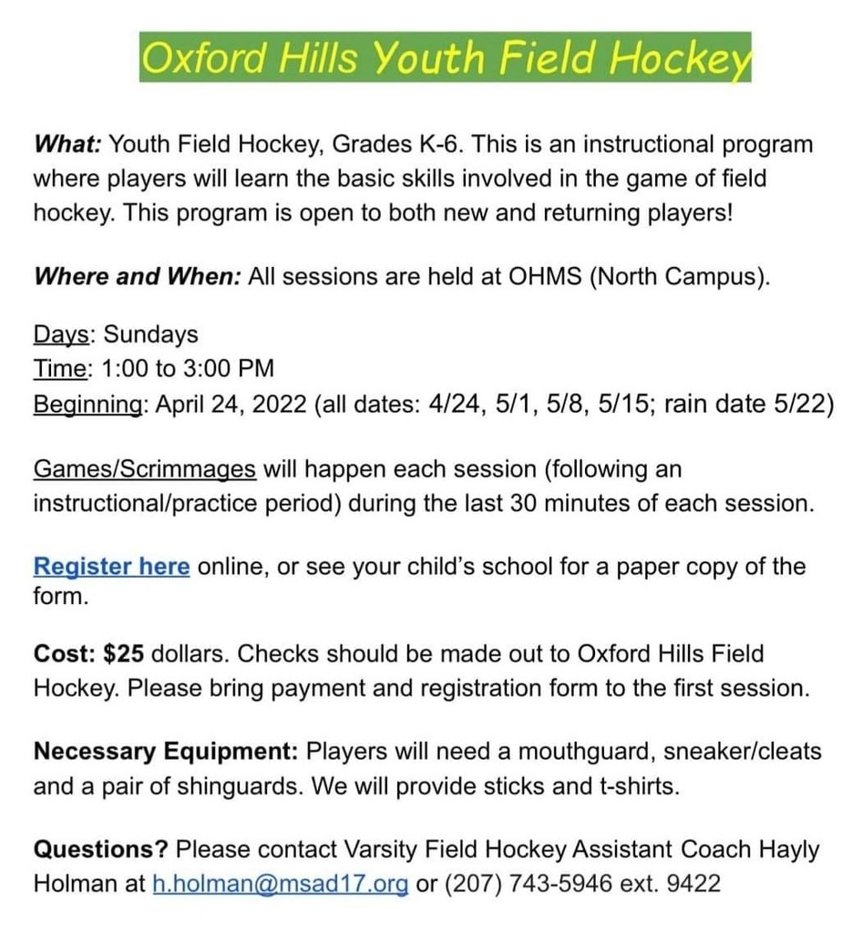 Field Hockey Sign Ups