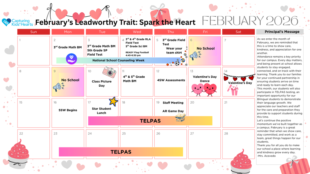 English February Calendar