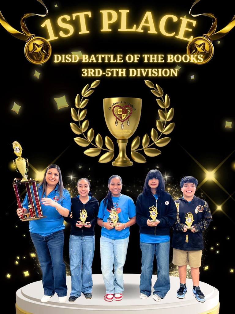 Battle of the Books 3rd-5th participants and Ms. Ortega for earned 1st place in the district.