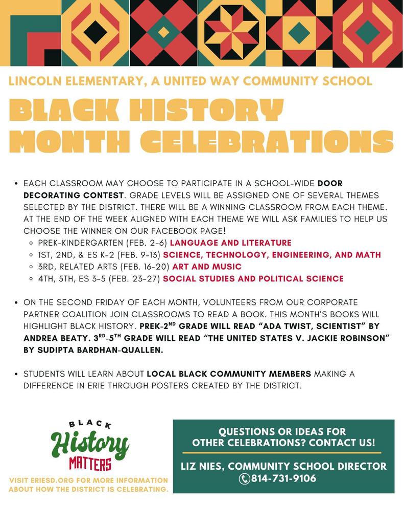 A Black History Month Celebrations FLyer. 