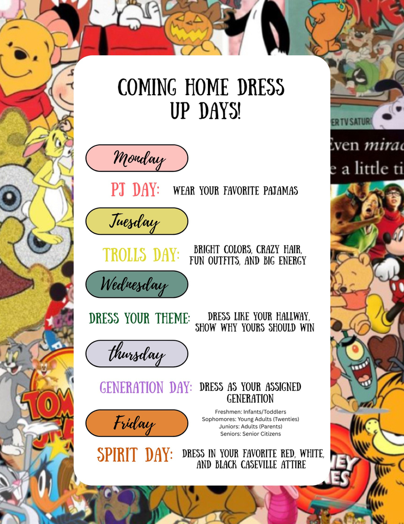 Coming Home Dress Up Days