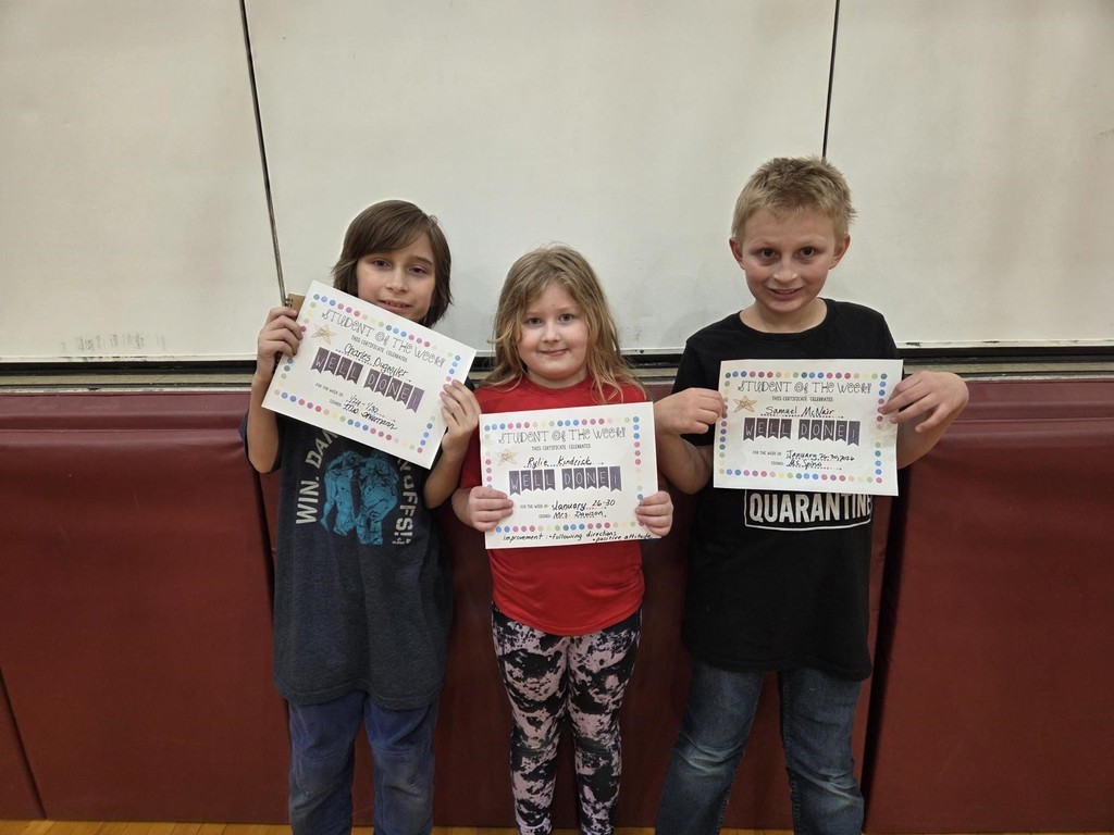1/30/26 Elementary Students of the Week!