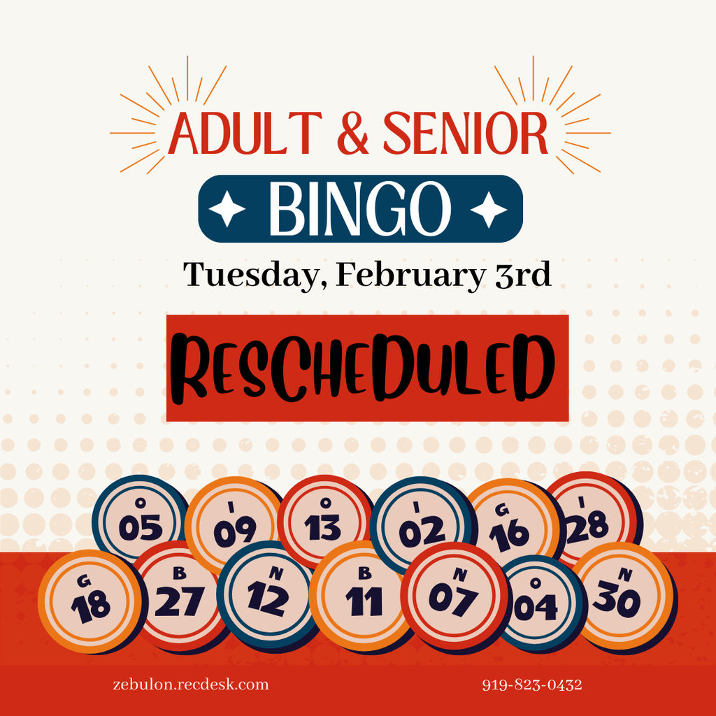 Adult/Senior BINGO Rescheduled