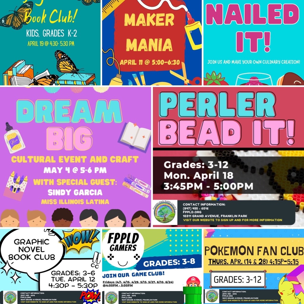 collage of fppld April events 
