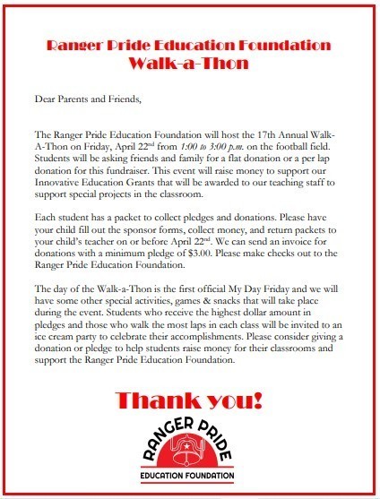 Walk-A-Thon Letter